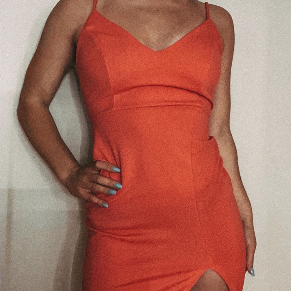 STRAPPY CORAL DRESS